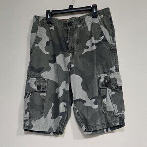 Urban Pipeline Camo Flat Front Cargo Short Cotton Mens 30